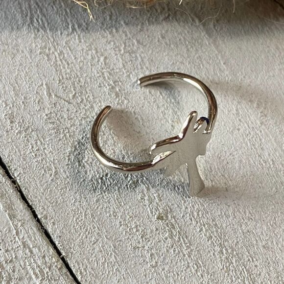 Palm Tree Sterling Silver Toe Ring - Picture 4 of 4